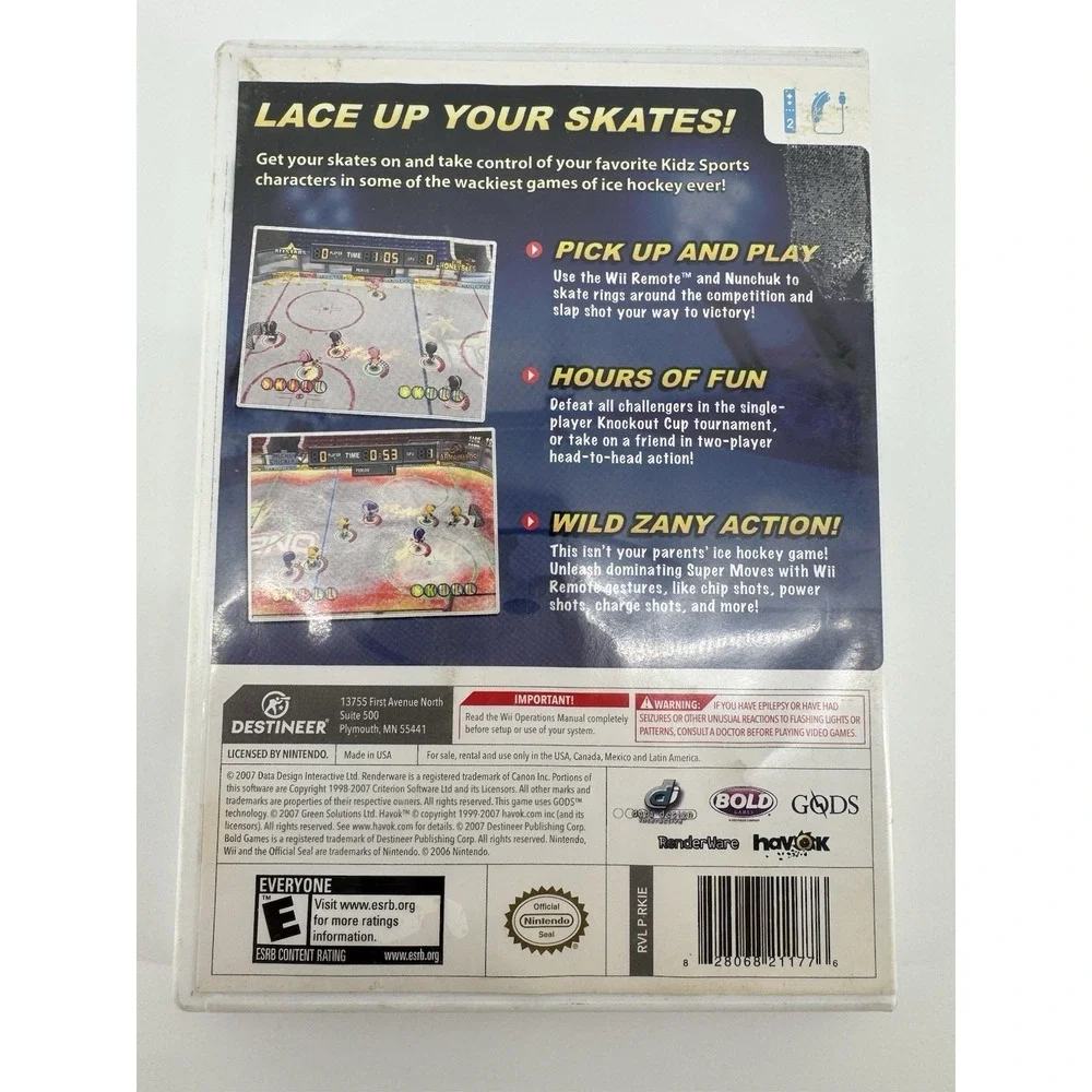 Kidz Sports Ice Hockey Nintendo Wii Bold Games With Manual CIB‎